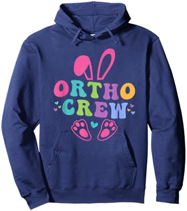 Ortho Crew Easter Orthopedic Nurse Trendy Cute Bunny Hoodie - Hoodie | Navy
