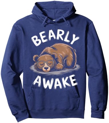Bear Pajama Bearly Awake Sleep Hoodie - Hoodie | Navy