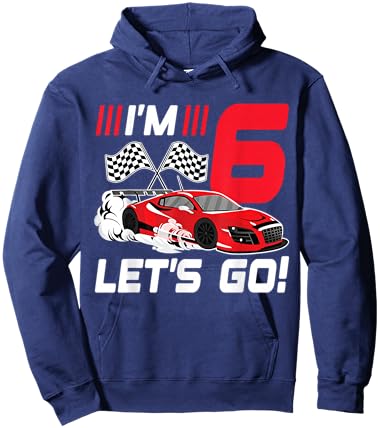 6 Year Old Race Car 6th Birthday Racecar Racing Boy Hoodie - Hoodie | Navy