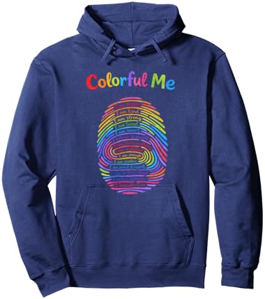 Colorful Me Positive Affirmations Rainbow Kids Hoodie - Hoodie | Navy