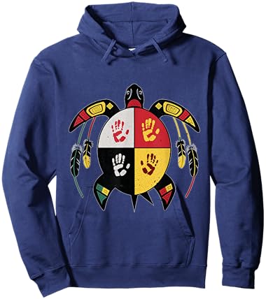 Medicine Wheel Indigenous Native American turtle MMIW Hoodie - Hoodie | Navy