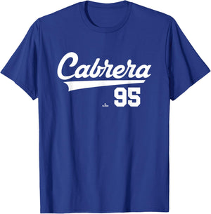 Player Name Swoosh Oswaldo Cabrera New York Baseball MLBPA T-Shirt - T-Shirt | Royal