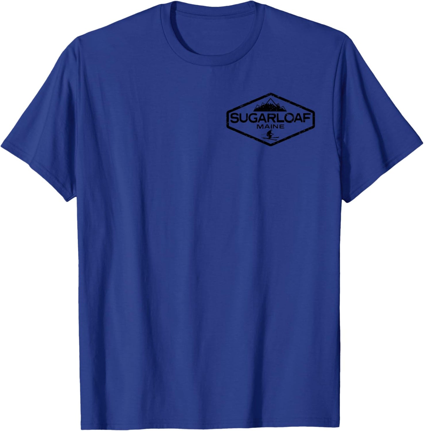 Sugarloaf Maine Vintage Distressed Front and Back T-Shirt - T-Shirt | Royal