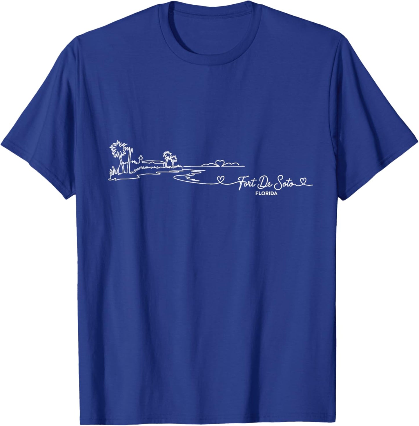 Fort De Soto, Florida Signature Heart Art - Beach Souvenir T-Shirt - T-Shirt | Royal