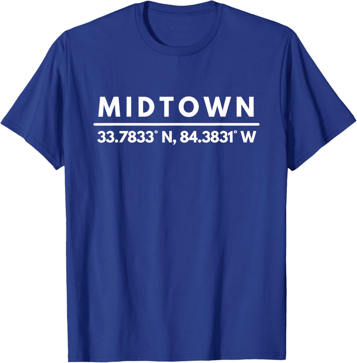 Midtown Atlanta Neighborhood Latitude and Longitude T-Shirt - T-Shirt | Royal