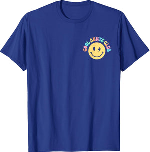 Cool Aunts Club Smile Face Auntie Family Matching Women Girl T-Shirt - T-Shirt | Royal