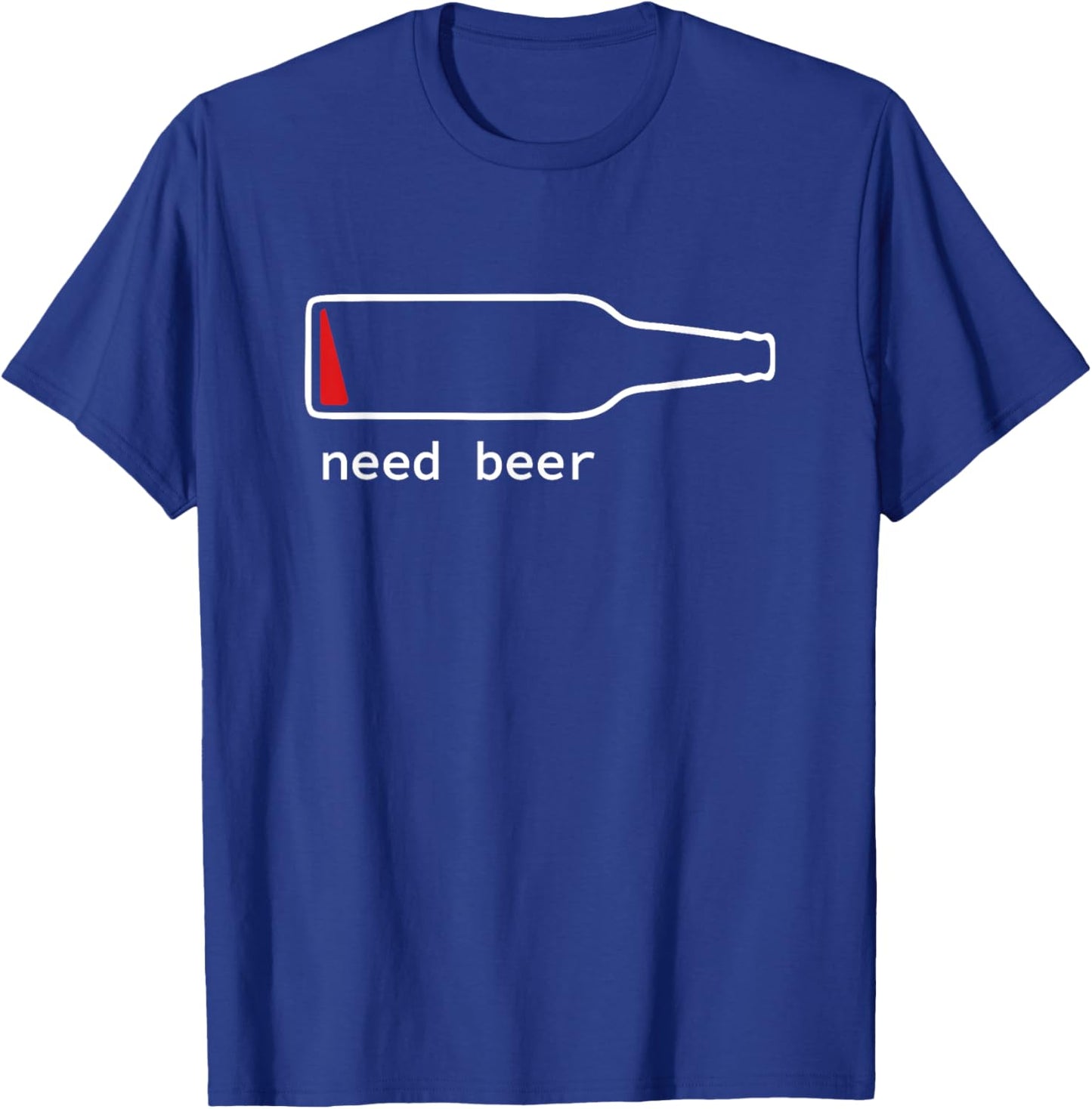 Funny Drinking Guy Stuff Low Battery Need Beer T-Shirt - T-Shirt | Royal