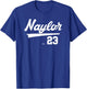 Player Name Swoosh Bo Naylor Cleveland Baseball MLBPA T-Shirt - T-Shirt | Royal