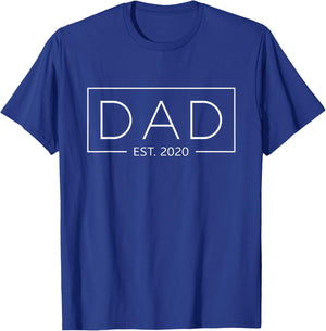Dad 2020 Father Since 2020 Dad Est 2020 T-Shirt - T-Shirt | Royal