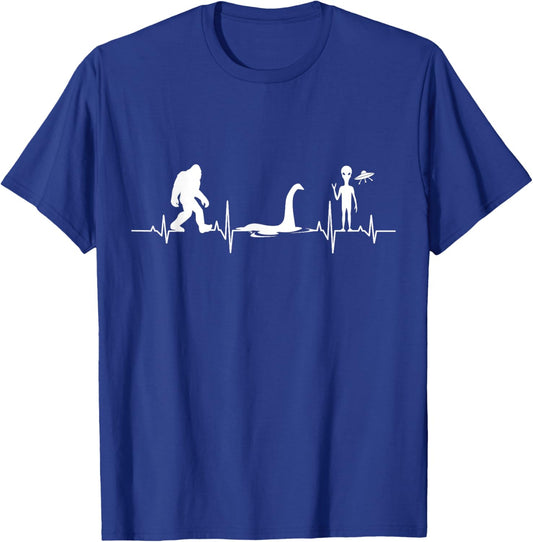 Funny Bigfoot Sasquatch Loch Ness Monster Nessie Alien UFO T-Shirt - T-Shirt | Royal