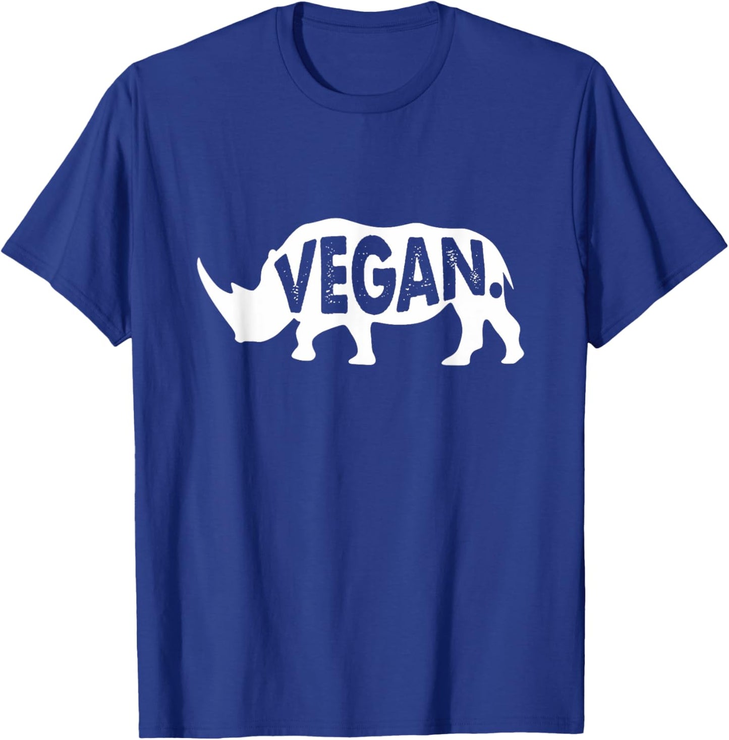 Vegan Rhino Herbivore Rhinoceros Animal Caricature Graphic T-Shirt - T-Shirt | Royal