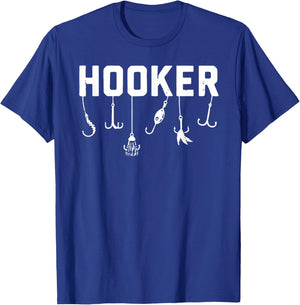 Funny Hooker Fishing Design with Hooks T-Shirt - T-Shirt | Royal