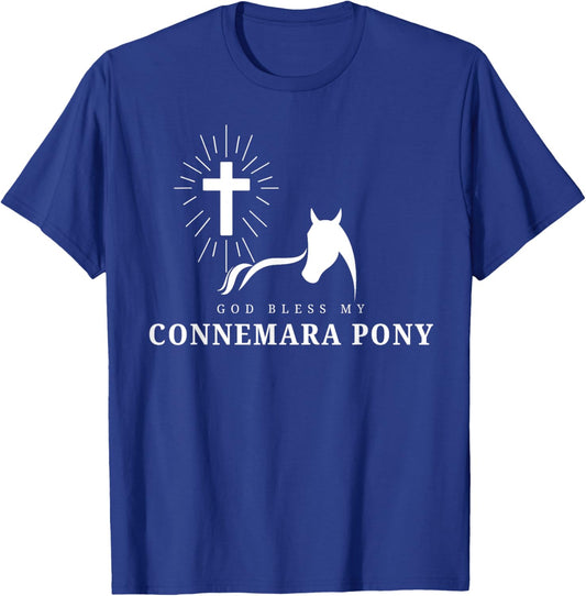God Bless My Connemara Pony WHITE for Horse Lovers T-Shirt - T-Shirt | Royal