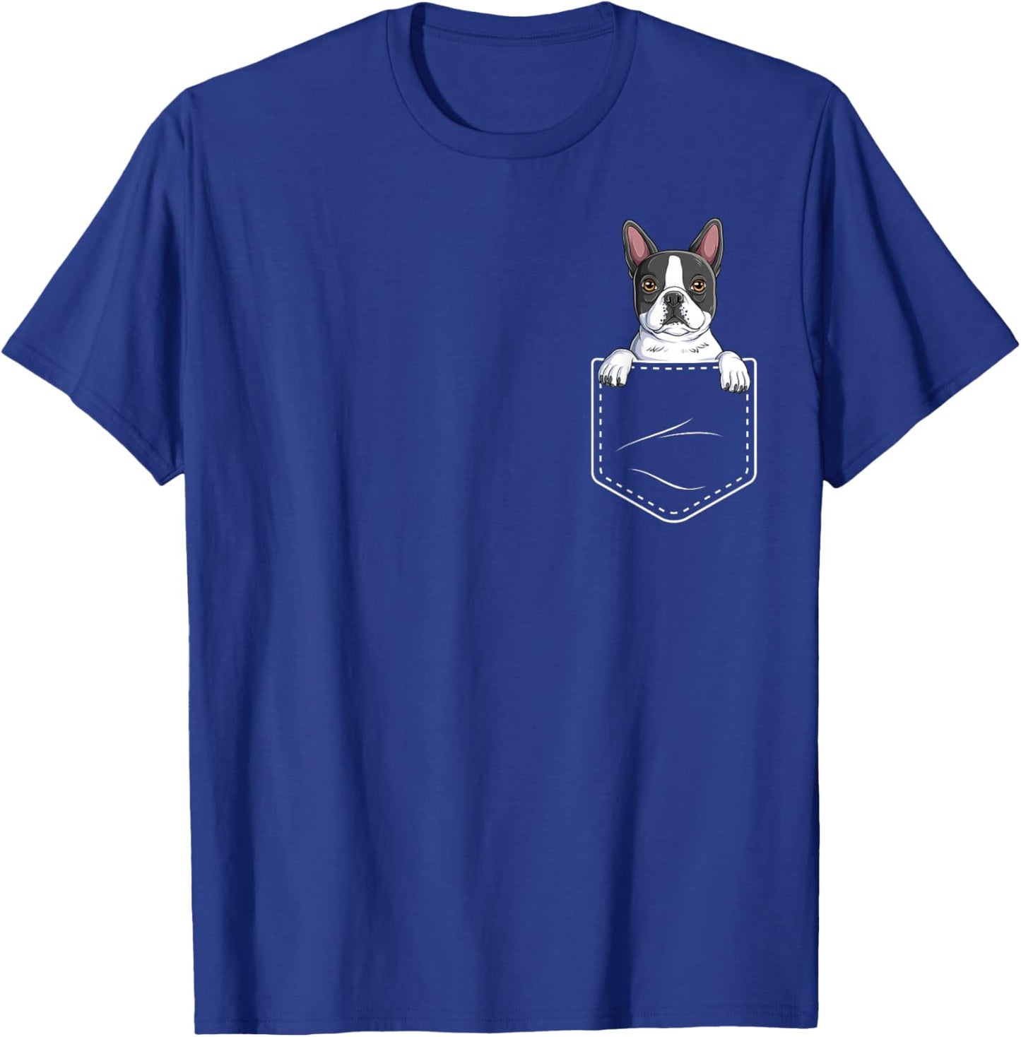 Boston Terrier In The Pocket Cute Boston Terrier Dog Lovers Women Girls Kids T-Shirt - T-Shirt | Royal