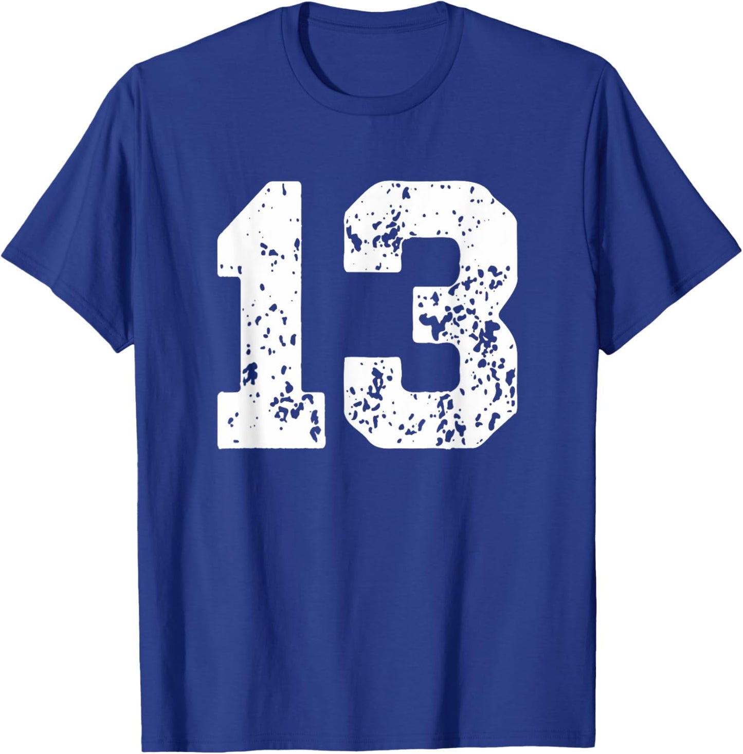 Number 13 White Best Classic College Style Birthday Funny T-Shirt - T-Shirt | Royal