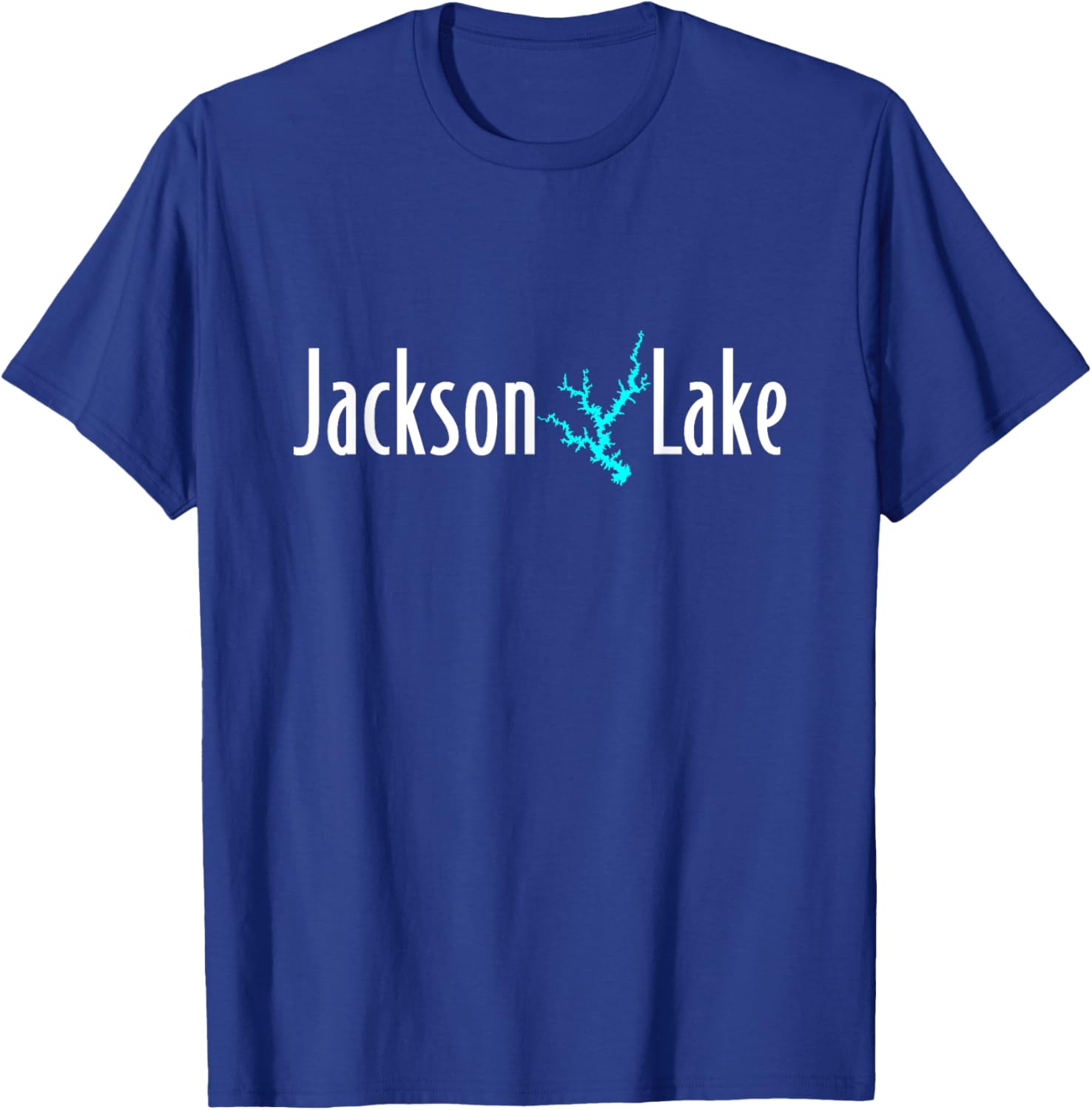 Minimalist Jackson Lake - Georgia T-Shirt - T-Shirt | Royal