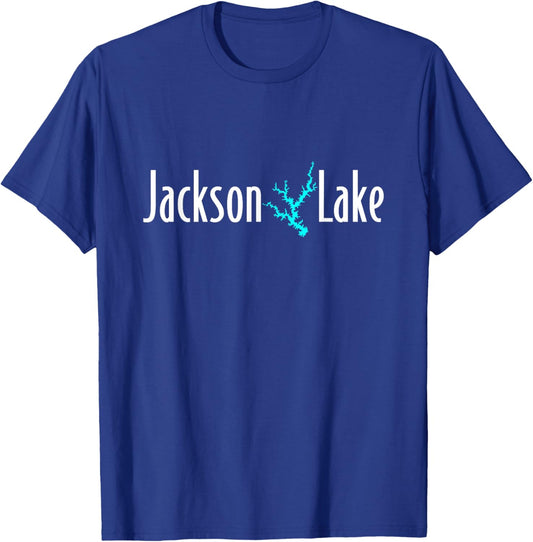 Minimalist Jackson Lake - Georgia T-Shirt - T-Shirt | Royal