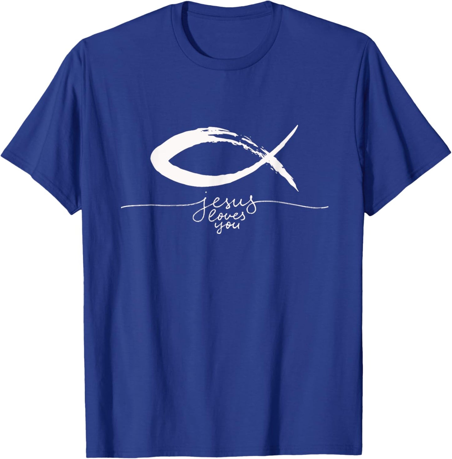 Ichthys Sign Jesus Fish Christ Christian Faith Symbol T-Shirt - T-Shirt | Royal