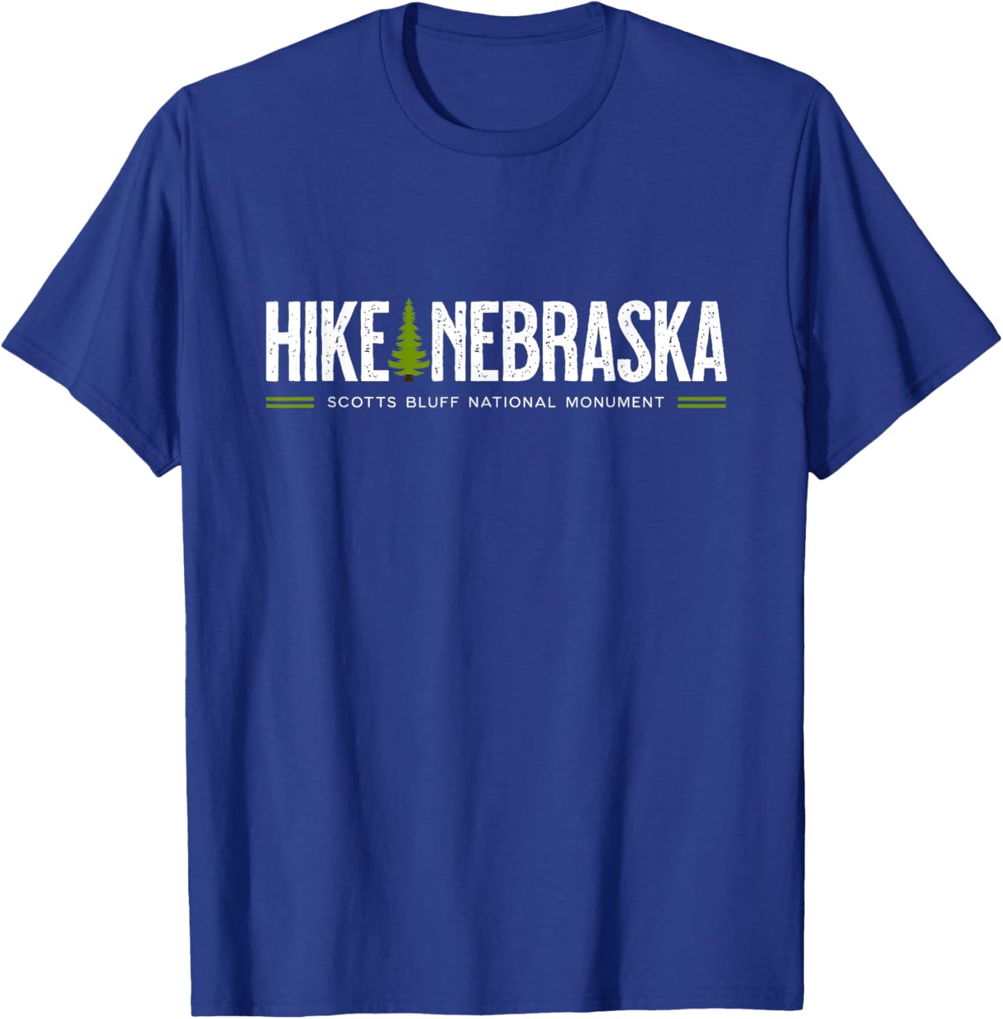 Nebraska Scotts Bluff Monument Hike Tree Retro Graphic T-Shirt - T-Shirt | Royal