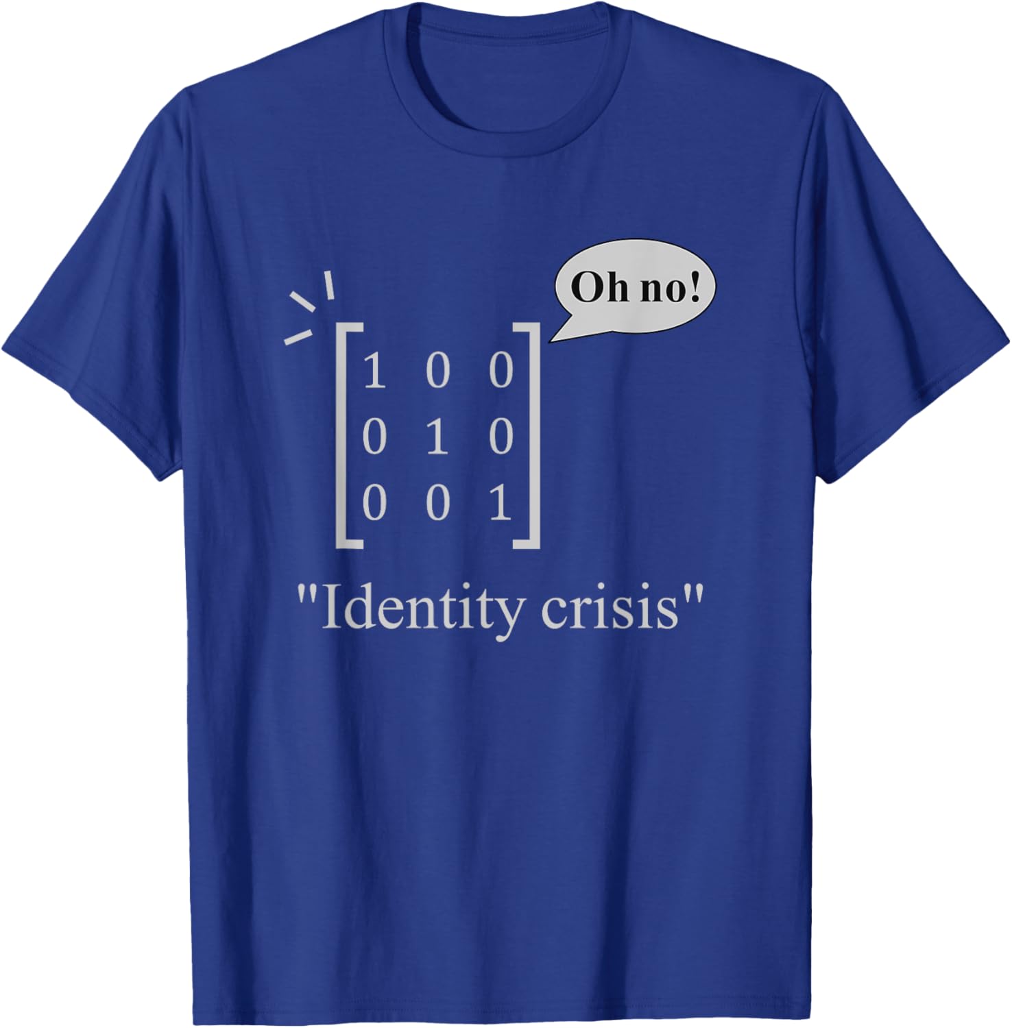 Identity Crisis | Funny Nerdy Maths Physics Linear Algebra T-Shirt - T-Shirt | Royal