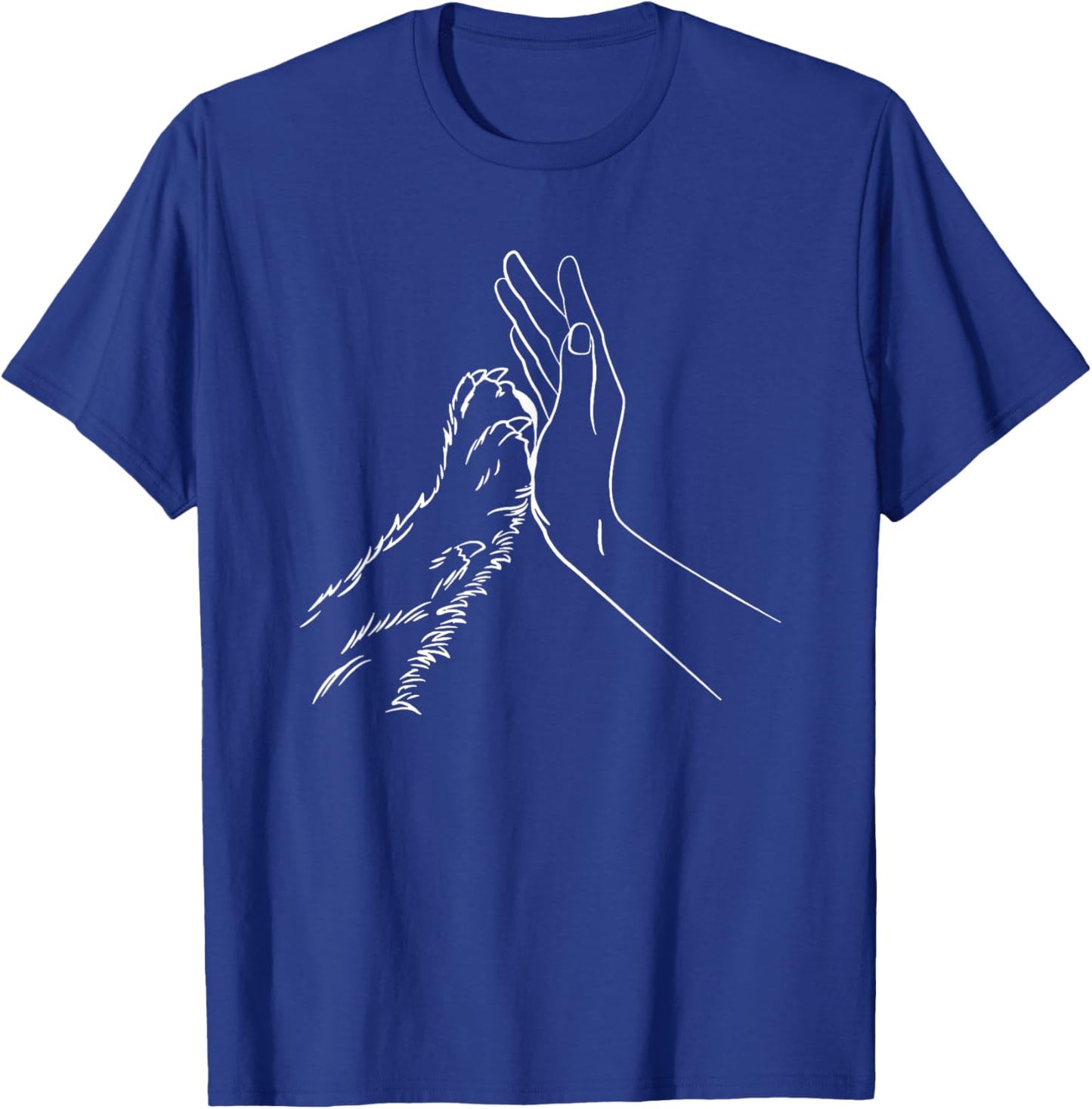 human hand and paw - -Adults, Black, Small, Short Sleeve, Animal Print T-Shirt - T-Shirt | Royal