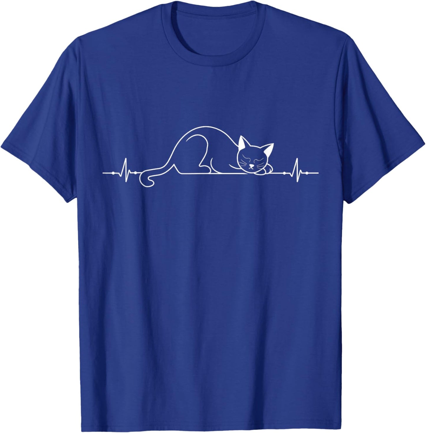 Cat Heartbeat Love Cats Women's Girls Cat Lover T-Shirt - T-Shirt | Royal