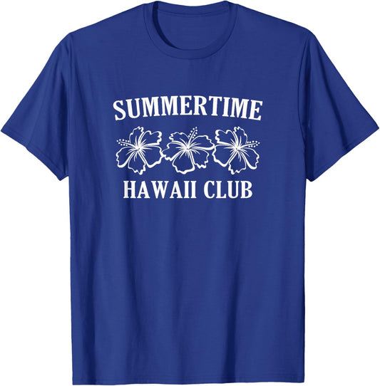 Summertime Hawaii Club Hawaiian Island Beach Surfboard Surf T-Shirt - T-Shirt | Royal