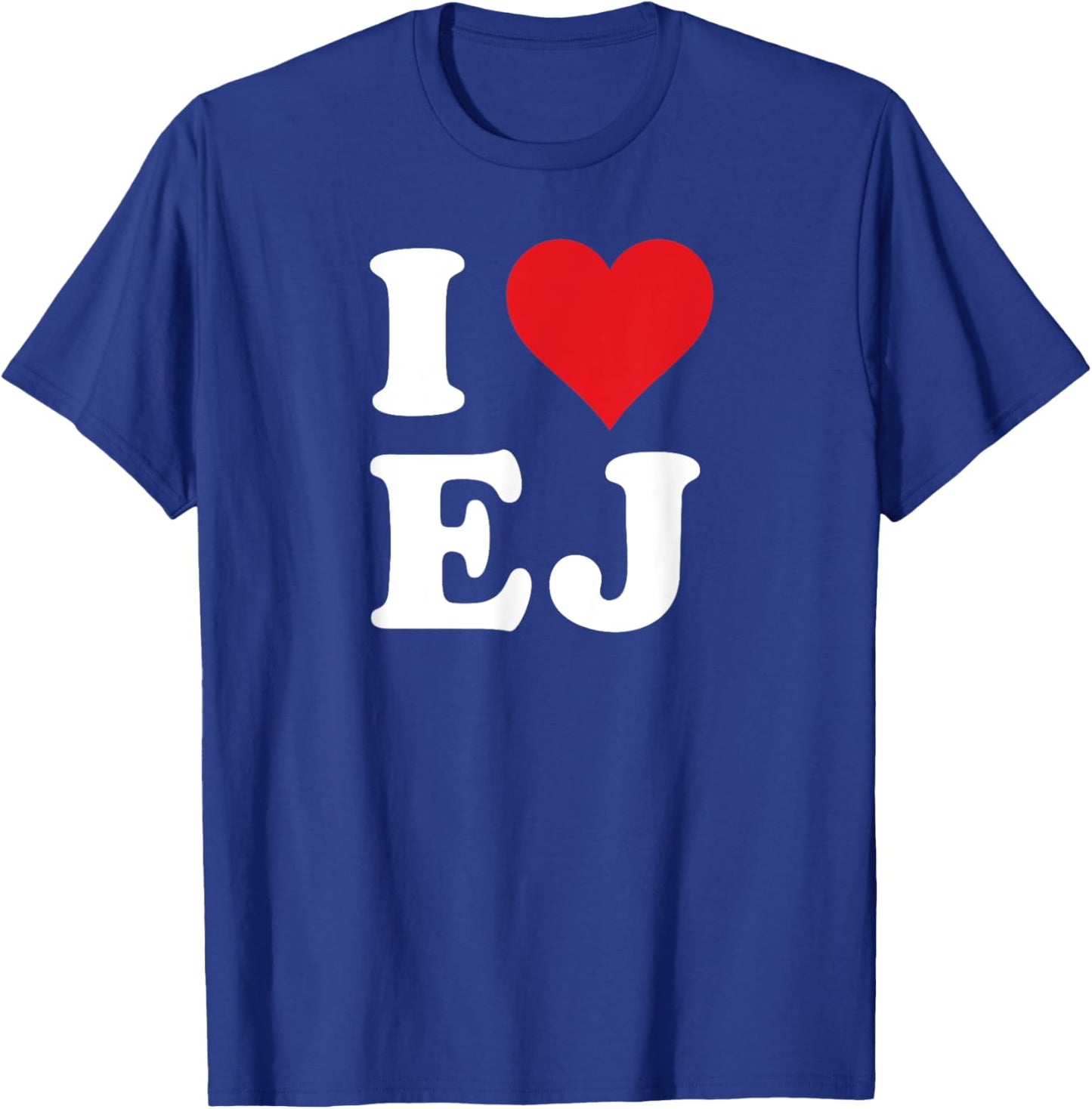 I Heart EJ Initials I Love E.J. First And Last Name E J T-Shirt - T-Shirt | Royal