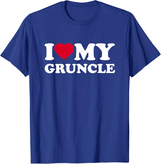 I Love My Gruncle I Heart Family Grandpa T-Shirt - T-Shirt | Royal