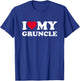 I Love My Gruncle I Heart Family Grandpa T-Shirt - T-Shirt | Royal