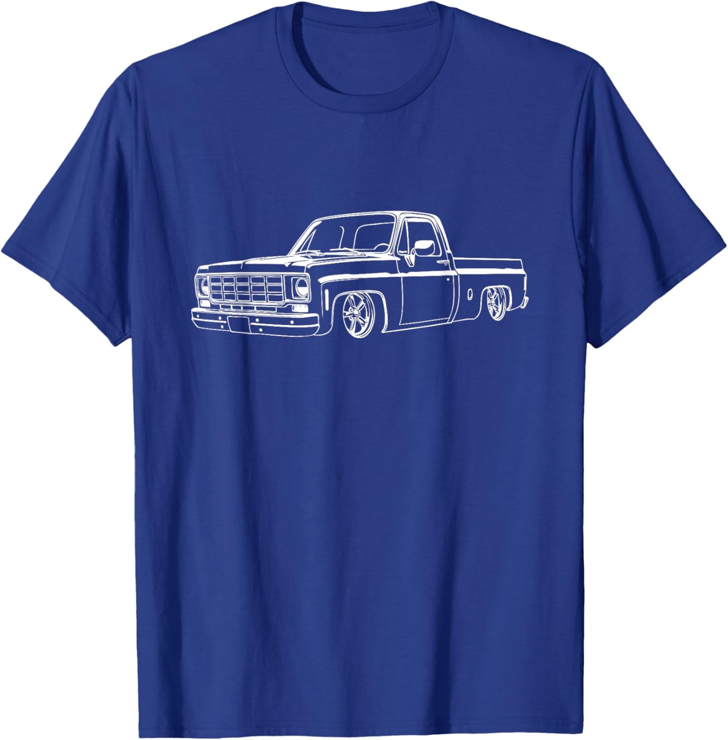 Round Eye Truck Silhouette Slammed 73-87 Squarebody Truck T-Shirt - T-Shirt | Royal