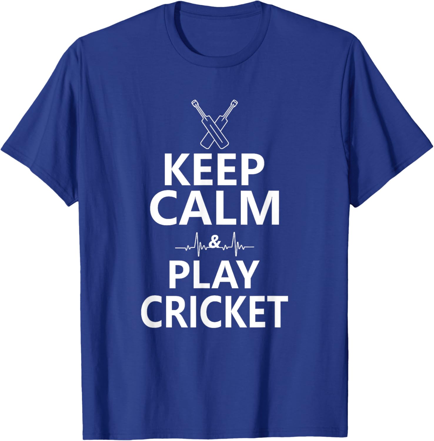 Keep Calm and Play Cricket - Funny Sports Players T-Shirt - T-Shirt | Royal