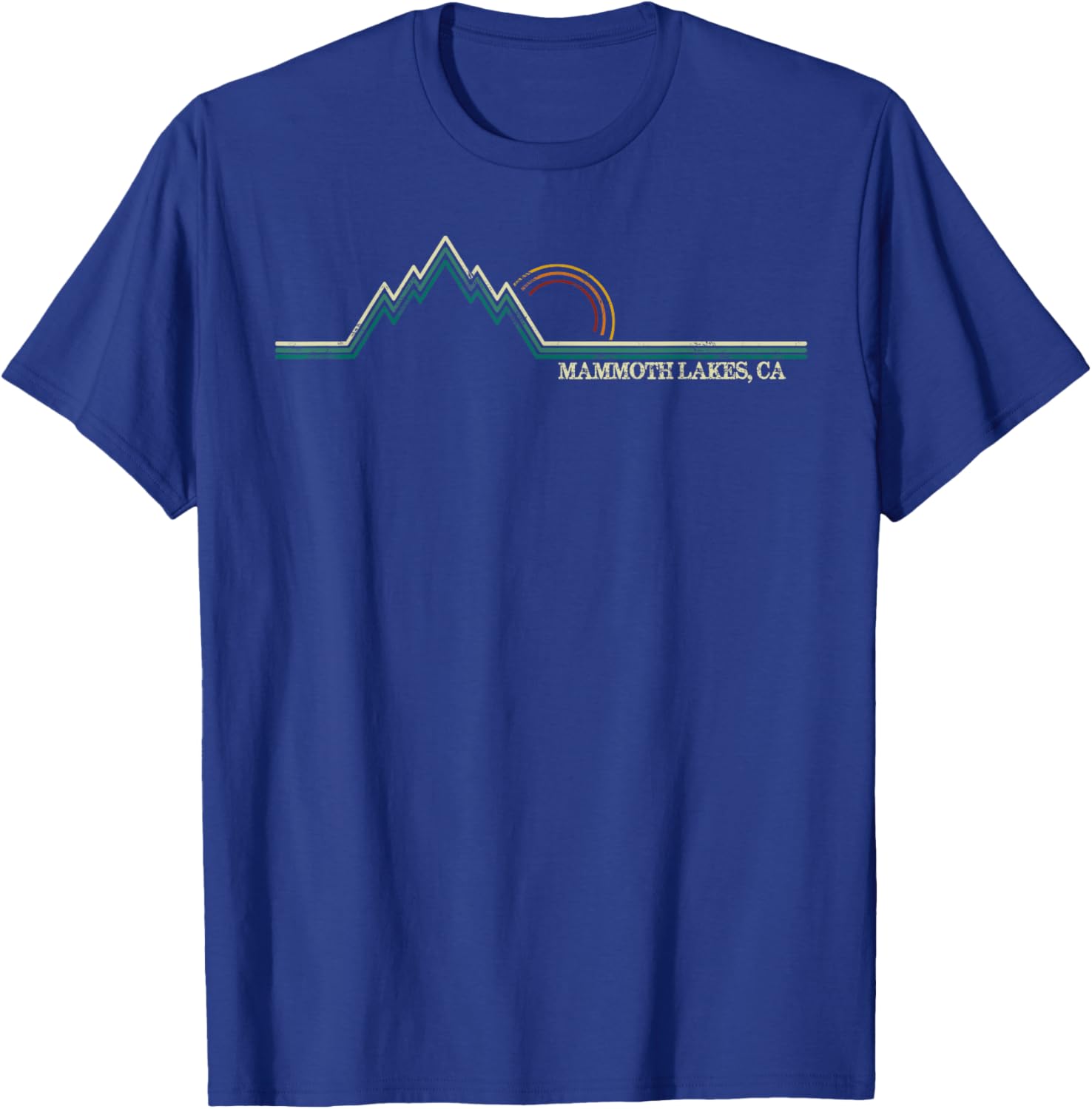 Retro Mountains Mammoth Lakes, California Summer Hiking T-Shirt - T-Shirt | Royal