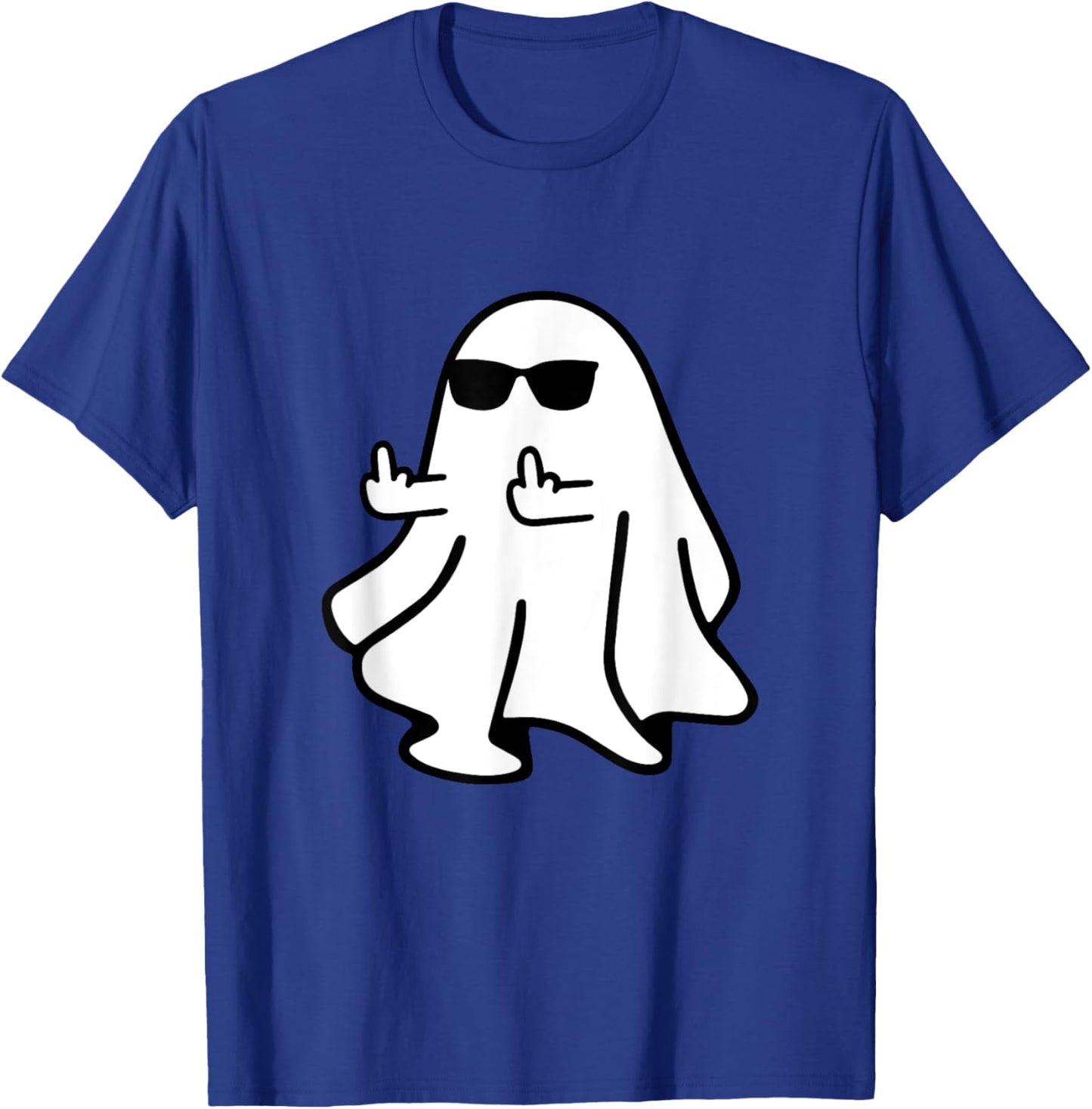 Cute Ghost Middle Finger Halloween Shirt Costume Funny T-Shirt - T-Shirt | Royal