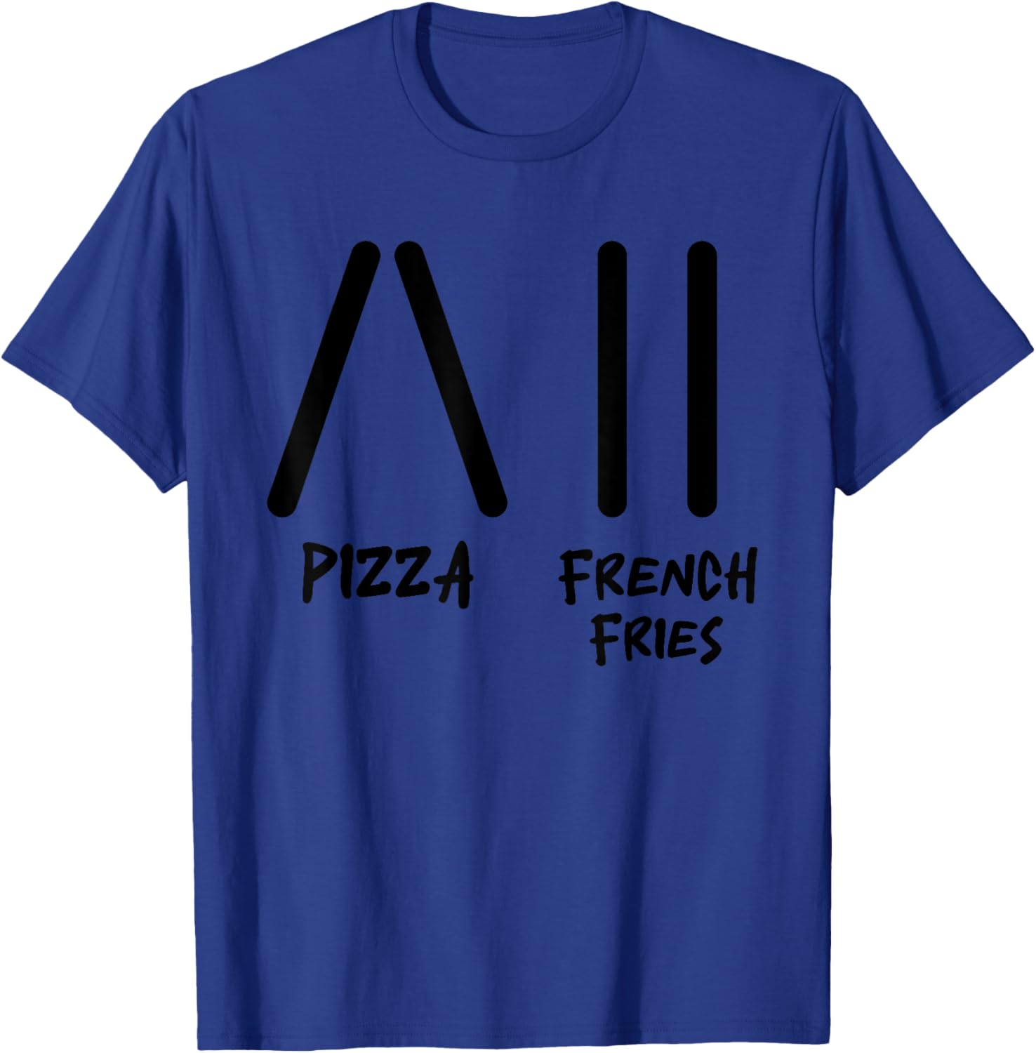 Funny Skiing Instructor Pizza French Fries Ski Lovers Outfit T-Shirt - T-Shirt | Royal