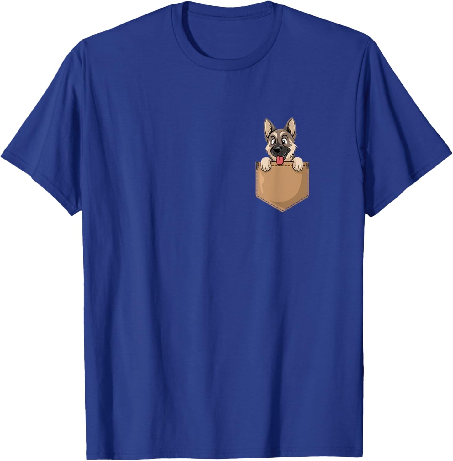 German Shepherd In Pocket Dog Owner Cute Puppy Lover T-Shirt - T-Shirt | Royal
