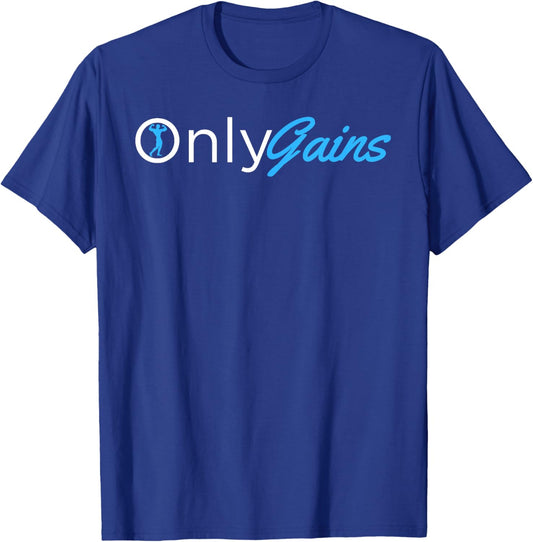 Only Gains - OnlyGains Funny Men's Fitness Bodybuilding T-Shirt - T-Shirt | Royal