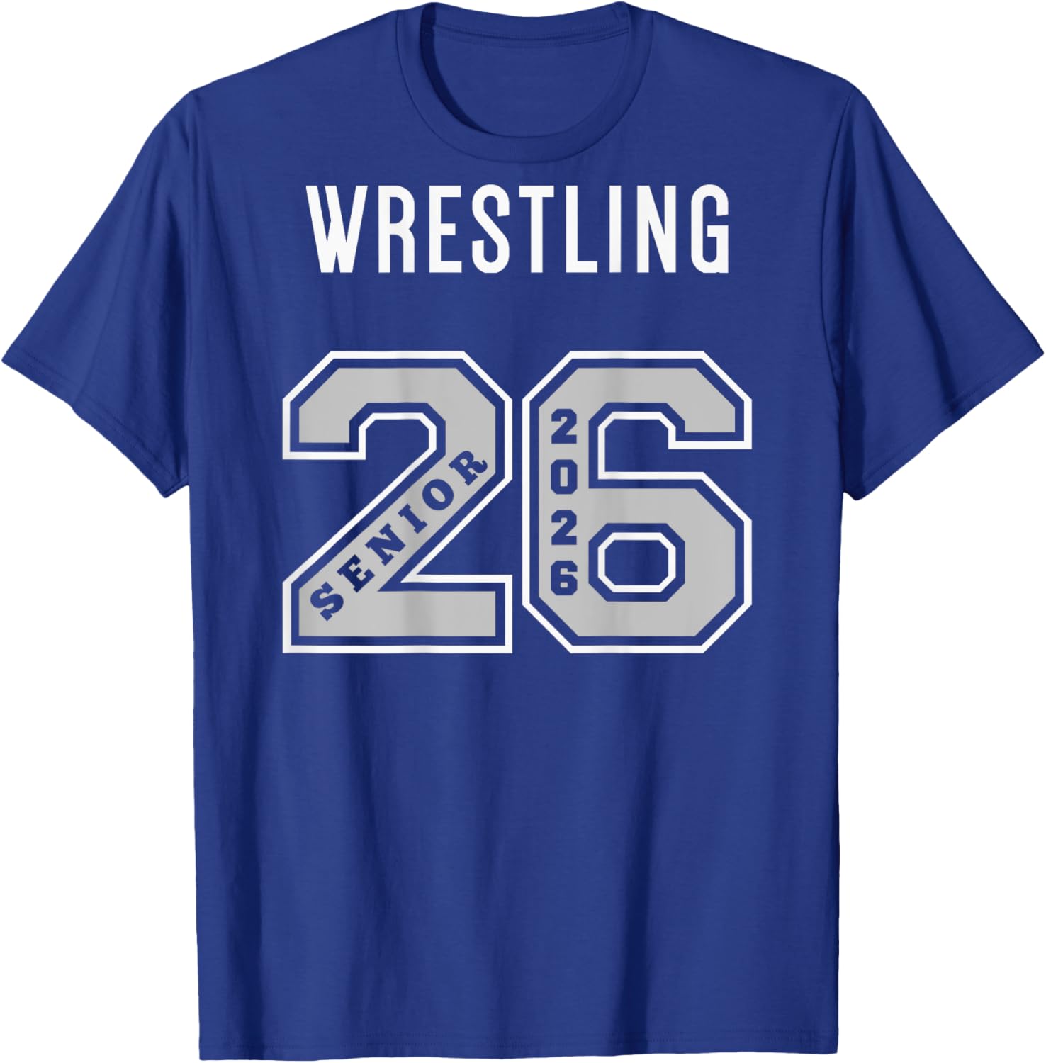 Wrestling Senior 2026 ((on Back) Wrestling Senior Night 2026 T-Shirt - T-Shirt | Royal