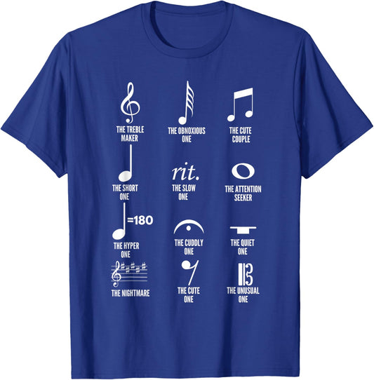 Musical Notes Symbol Definition Funny Musician Bands T-Shirt - T-Shirt | Royal