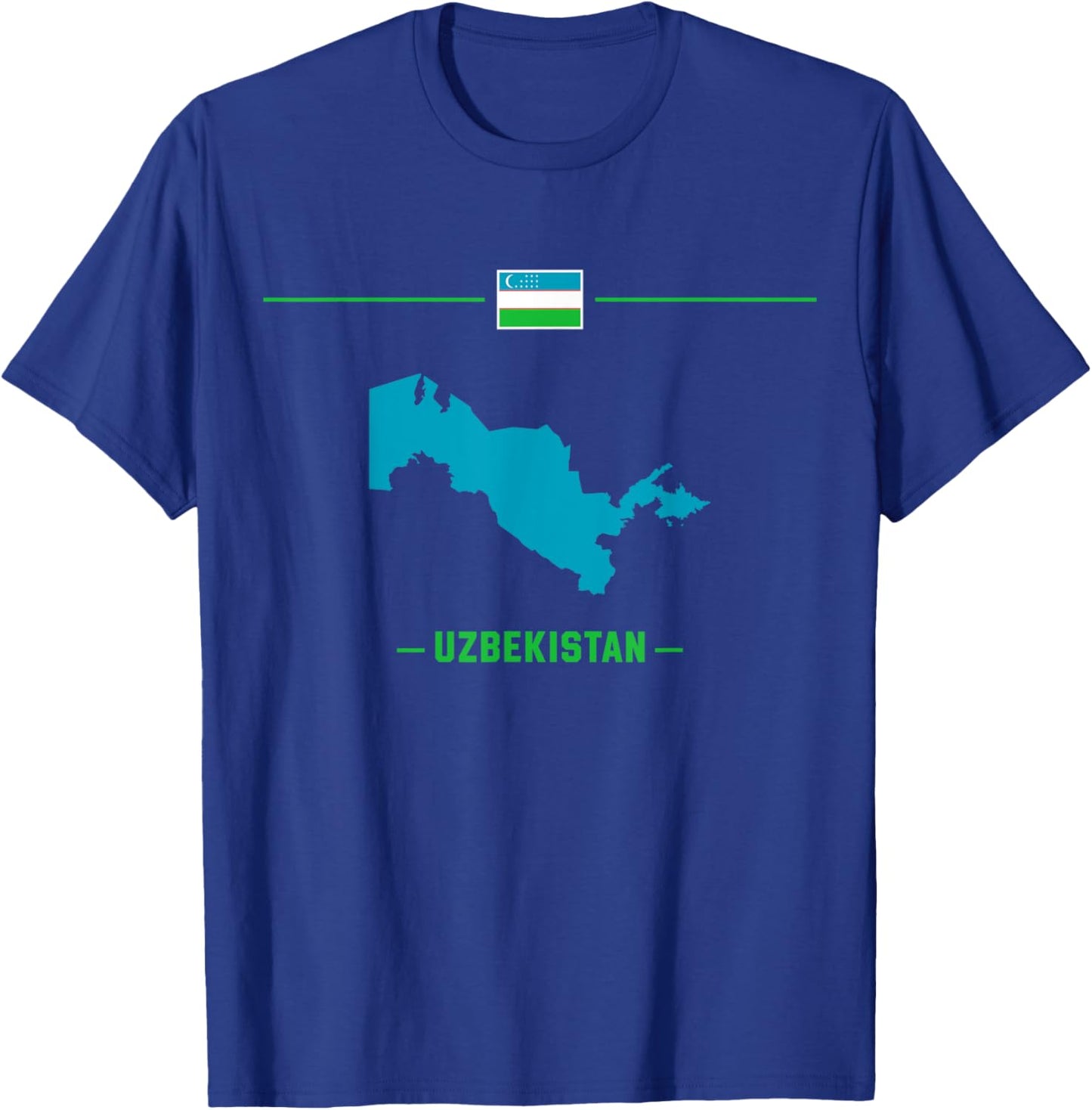 Map of Uzbekistan isolated with flag and name of the country T-Shirt - T-Shirt | Royal