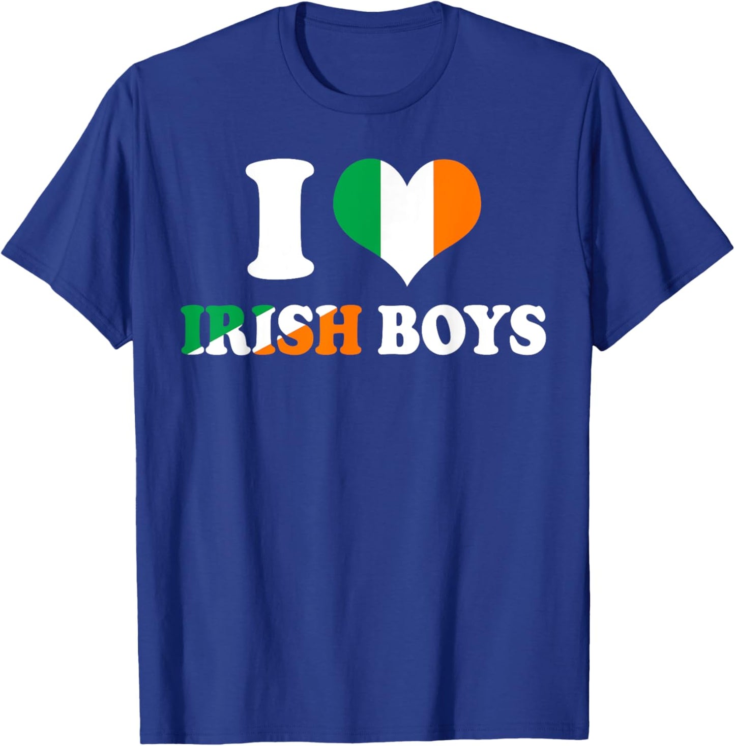 I Love Irish Boys Ireland Flag Heart St Patrick's Day T-Shirt - T-Shirt | Royal
