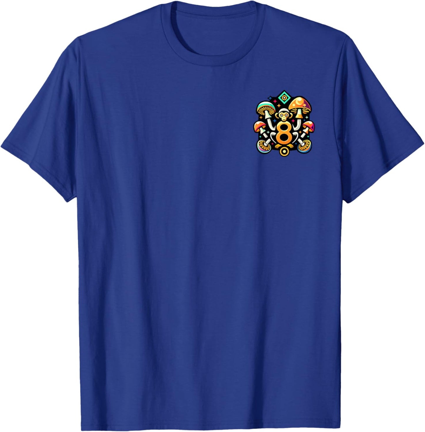 Migui da Monkey Cartoon Monkey Ape Eating Mushrooms T-Shirt - T-Shirt | Royal