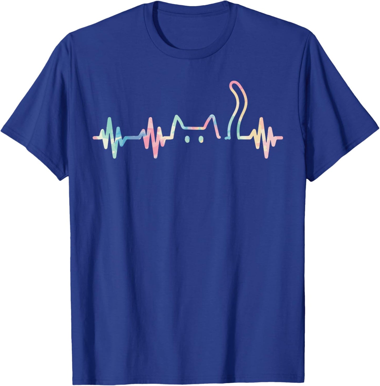Cat Heartbeat Cute Kitten Kitty Pulse Women Girls Kids Men T-Shirt - T-Shirt | Royal