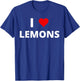 I Love Lemons, With A Red Heart T-Shirt - T-Shirt | Royal