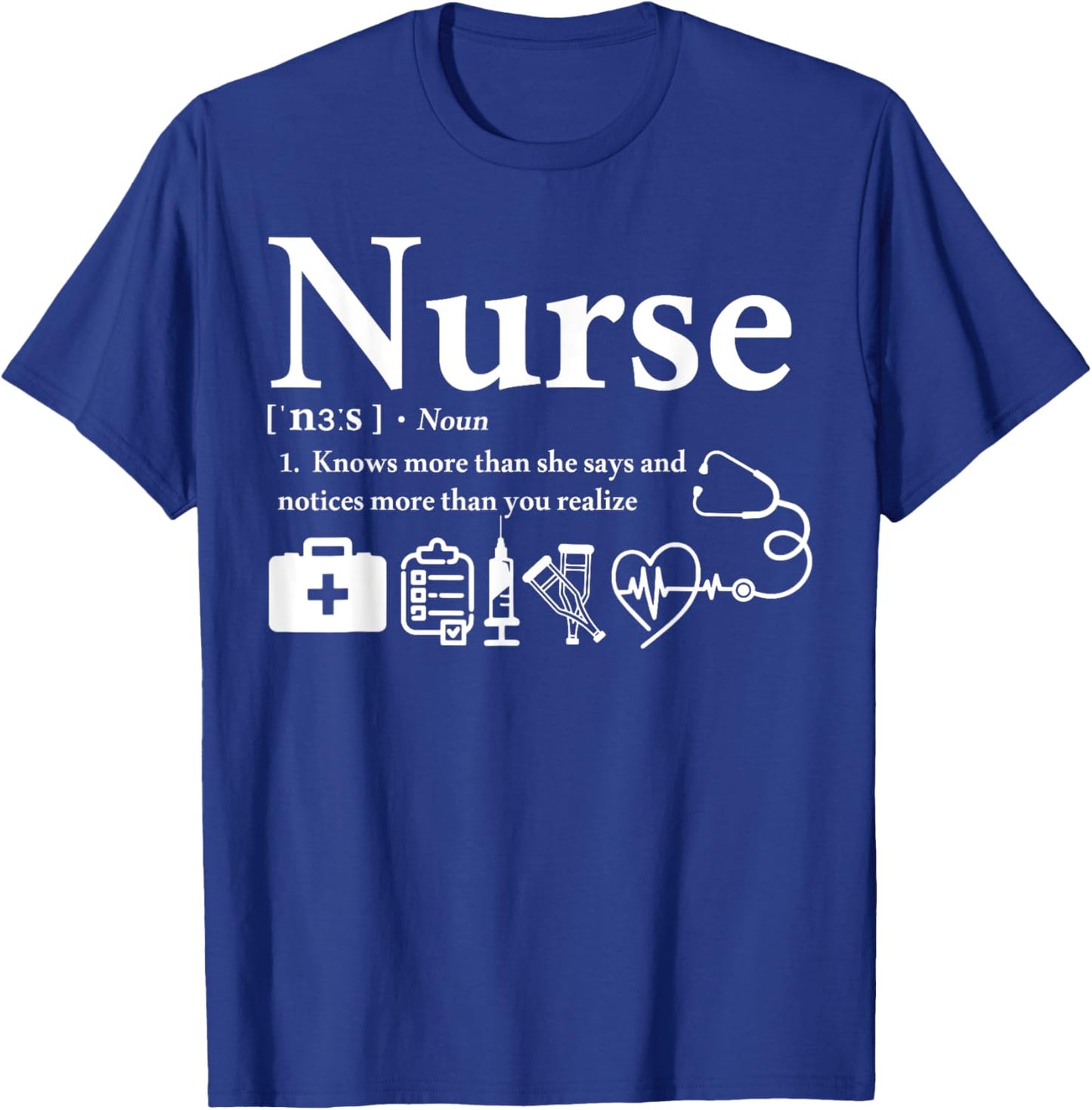 Retro Nurse Definition Women Nurse Week Nicu Icu Rn Er T-Shirt - T-Shirt | Royal