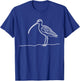 Line Art Bird & Ornithologist Long-Billed Curlew T-Shirt - T-Shirt | Royal
