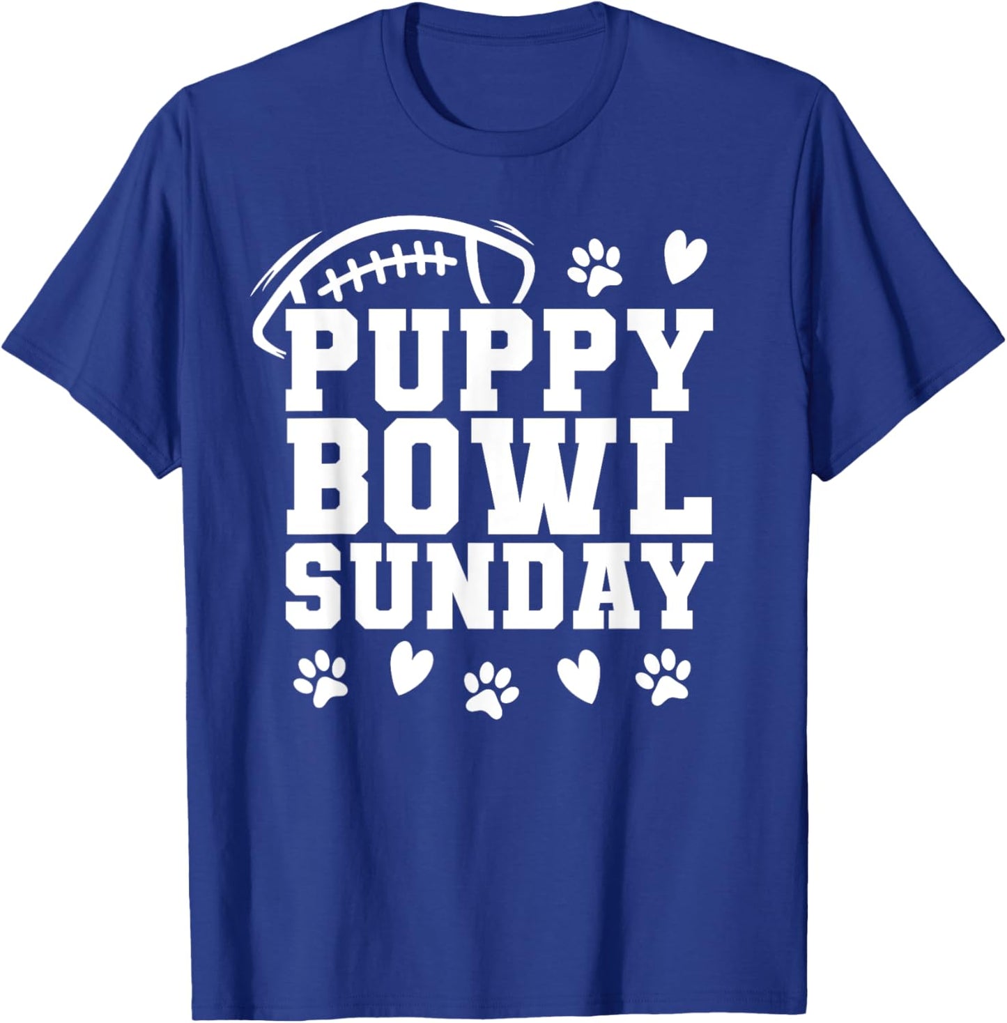 Puppy Bowl Sunday Super Football Game Party Dogs Dog Lover Men Women Kids T-Shirt - T-Shirt | Royal