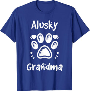 Alusky Grandma Alaskan Malamute Siberian Husky Mix Granddog T-Shirt - T-Shirt | Royal