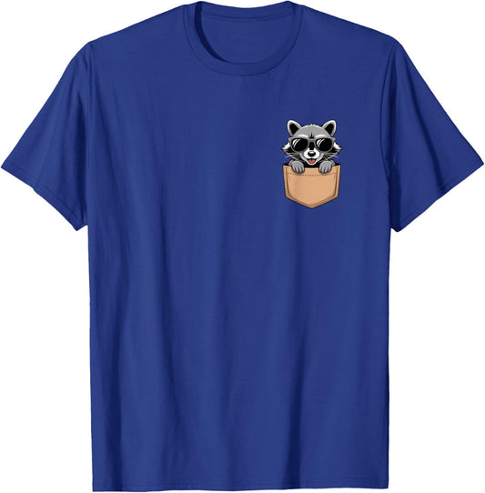 Cool Raccoon in Pocket Sunglasses Trash Panda Meme T-Shirt - T-Shirt | Royal
