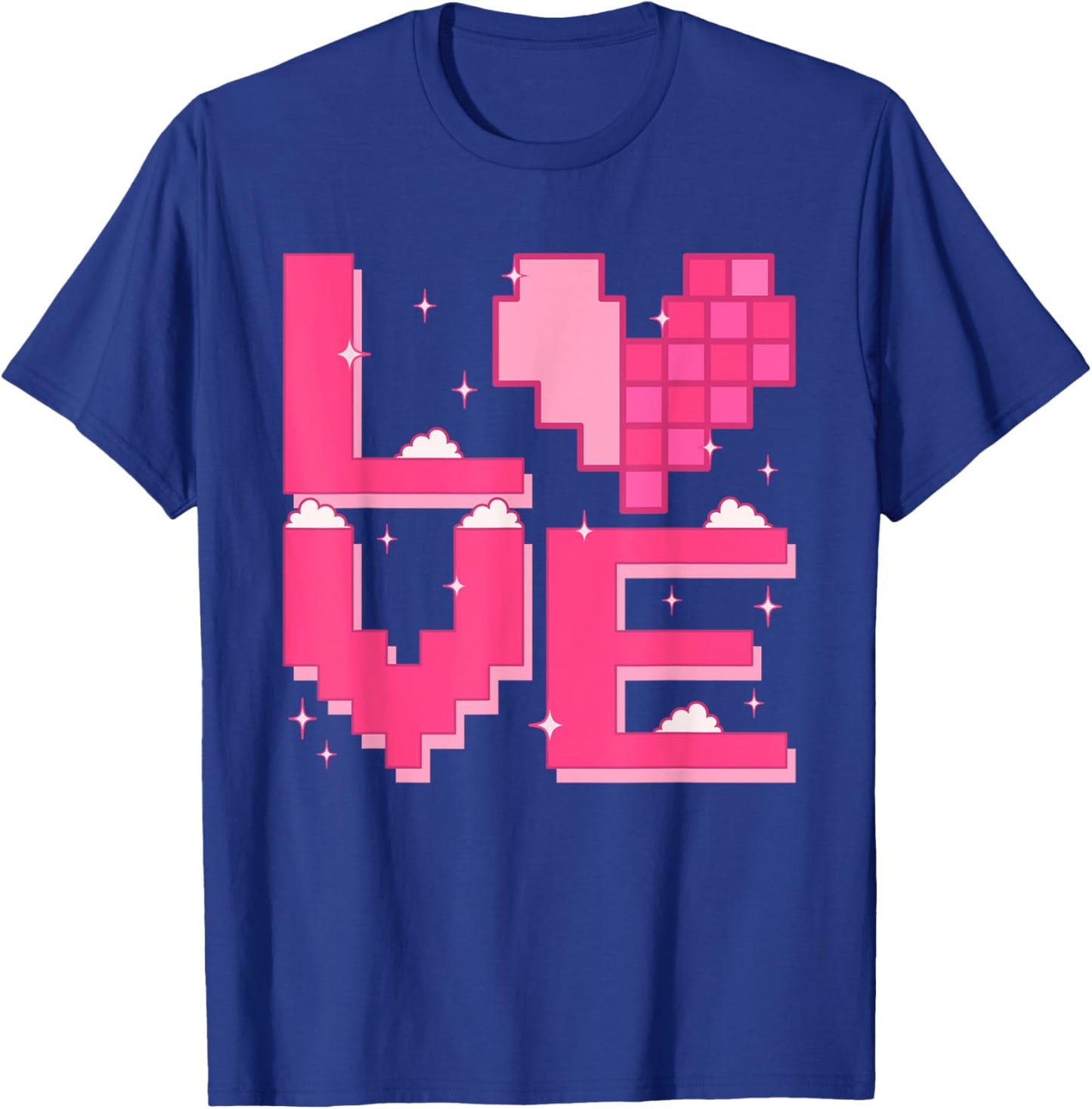 Love Heart Pixel Retro Gaming Costume 80s 90s Kawaii Outfit T-Shirt - T-Shirt | Royal
